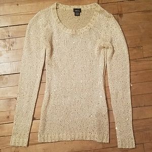 Rue21 Gold Sequin Knit Sweater